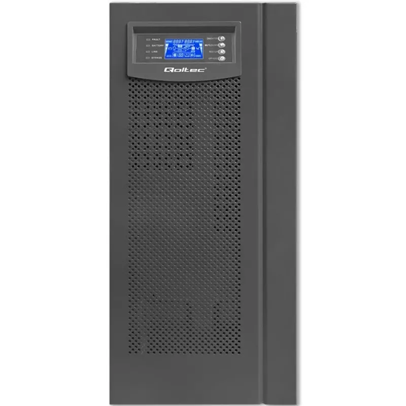 Qoltec 53982 online UPS s čistým sínusovým výstupom, 6 kVA / 4,8 kW, LCD, USB