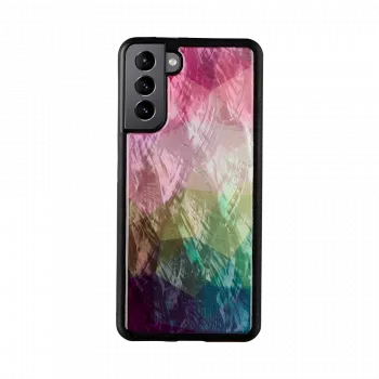 Puzdro na smartphone iKins na Samsung Galaxy S21+ — vzor vodných kvetov, čierna