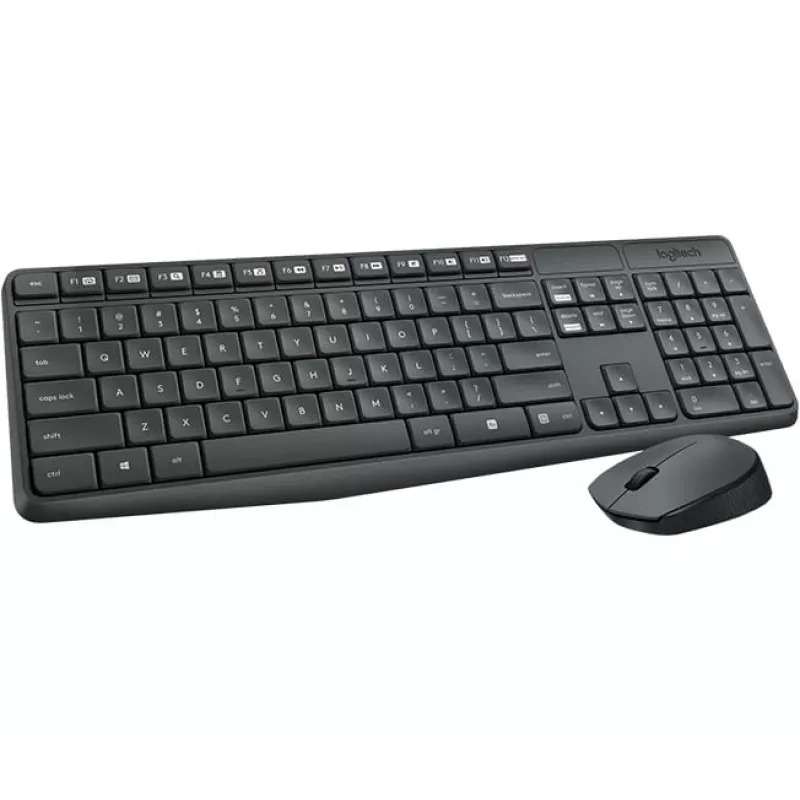 Logitech MK235 bezdrôtová súprava klávesnice a myši plná veľkosť sivá