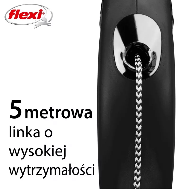 Flexi New CLASSIC 5 m čierne psie navíjacie vodítko