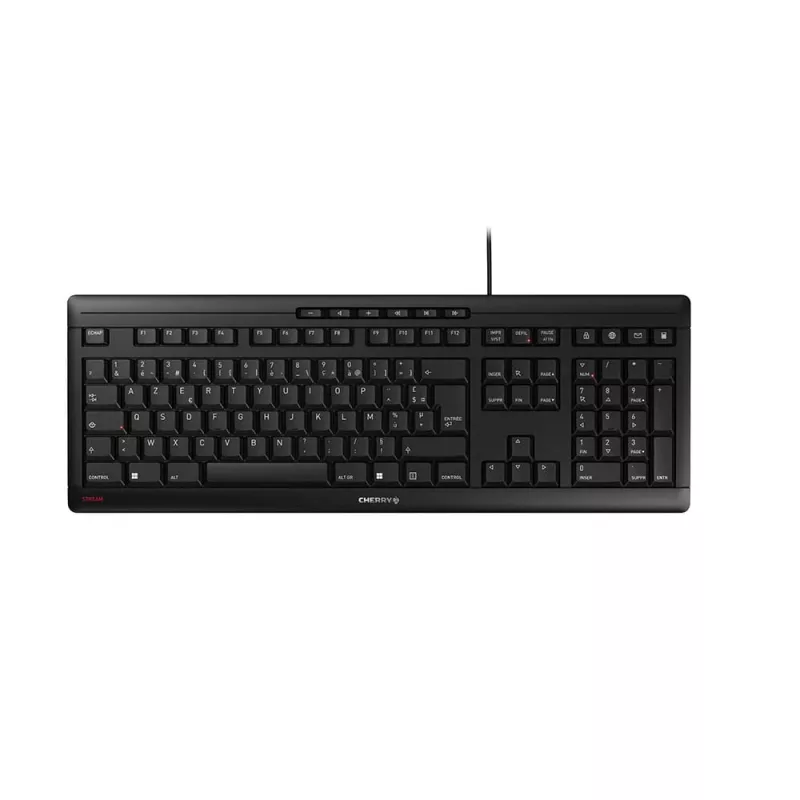 Contour Design Stream Klávesnica, Full-Size (100%), káblová, USB, mechanická, AZERTY, čierna