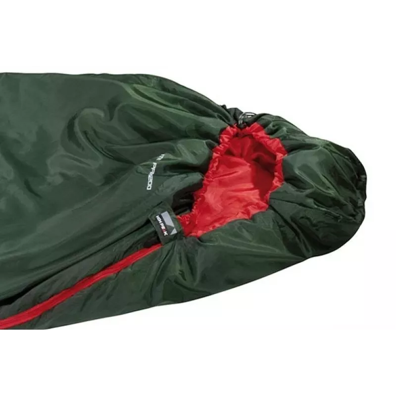 High Peak Lite Pak 1200 spací vak mumia polyester zelená, červená 23263