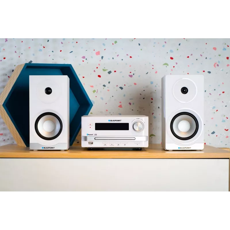 Home audio mikrosystém BLAUPUNKT MS16BT 15 W, CD/USB/MP3, Bluetooth, FM RDS, biela