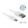 USB kábel DeLOCK 84807 USB 2.0 1 m USB A Micro-USB B biely