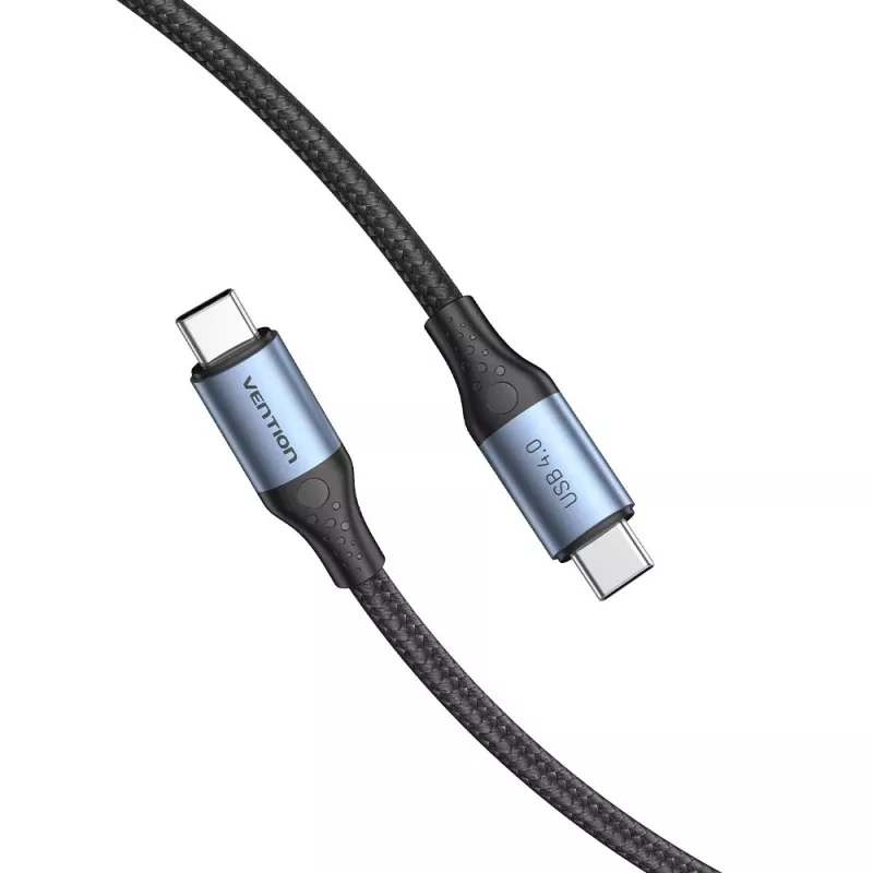 Vention USB4 Gen 3x2 Type-C na Type-C kábel 1 m, 5 A, hliníková zliatina, bavlnený oplet