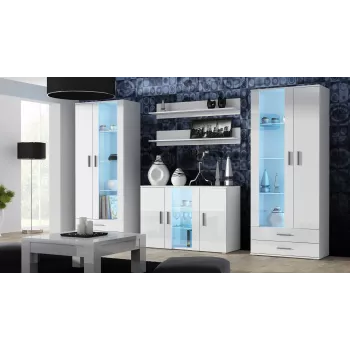 Cama komoda 120 cm SOHO S7 biela/biela lesklá