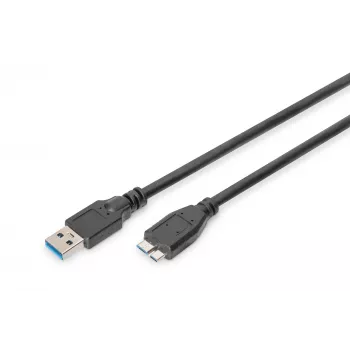 ASSMANN SuperSpeed USB 3.0 kábel, USB-A samec na Micro-USB-B samec, Cu AWG 28, 2-násobne tienený, dĺžka 1,0 m (AK-300116-010-S)