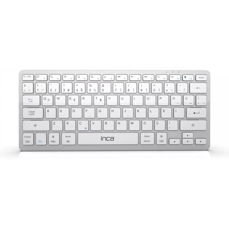 INCA klávesnica IBK-565BT BT 5.0, Smart, batéria 150Std, 8-10m strieborná