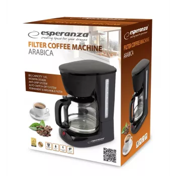 Filtračný kávovar ESPERANZA EKC005 — 1,8 l nádrž na vodu, čierny, 950 W