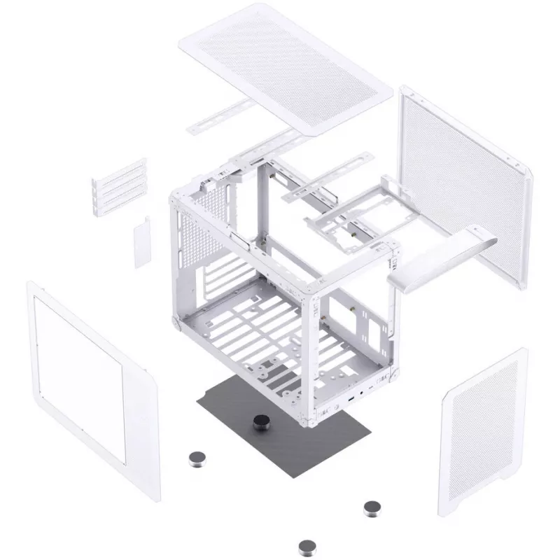 Skriňa PC Jonsbo C6 MAX, mini skriňa, Micro-ATX, tvrdené sklo - biela