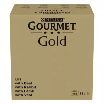 Purina Gourmet Gold mus, mix 4 príchutí, mokré krmivo pre mačky, 96 x 85 g