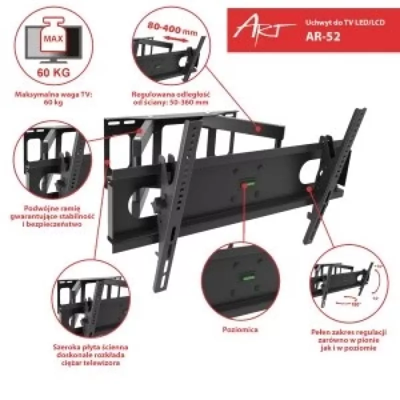 Držiak pre 14-42 inch LCD/LED TV 35 kg ART AR-44
