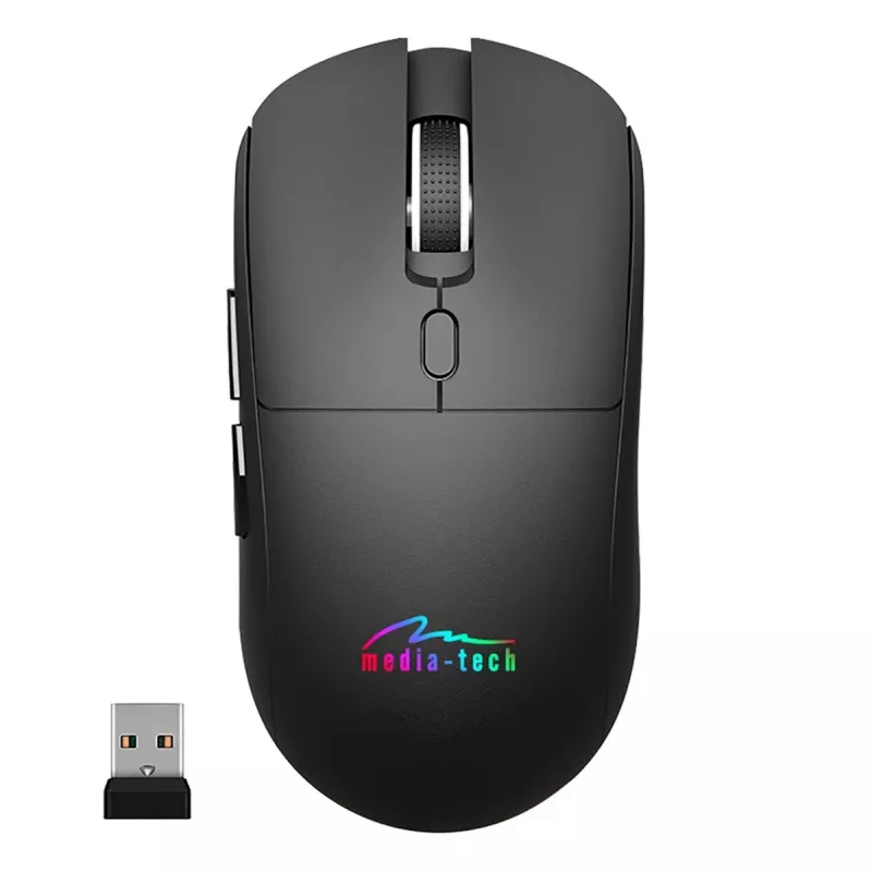 Bezdrôtová myš MEDIA-TECH MT1124 BT/RF Silent & Recharge — obojručná, 3200 DPI, Bluetooth + 2,4 GHz USB, 6 tlačidiel, nabíjateľná