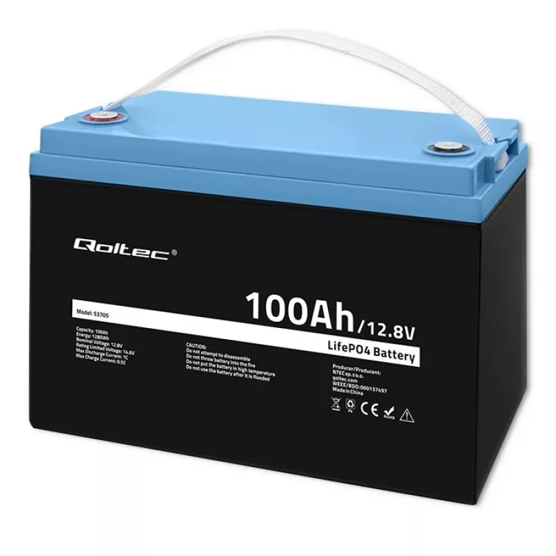 Qoltec 53705 lítium-železofosfátová batéria 100 Ah 12,8 V