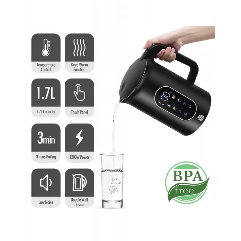 Elektrická kanvica Forme FKG-2117 1,7 l 2200 W čierna