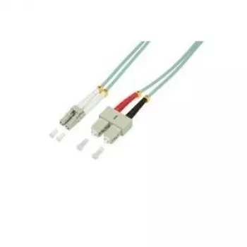 LogiLink - patch kábel - SC multimode (M) na LC multimode (M) - 2 m - optické vlákno - duplex - 50/125 mikrometrov - OM3 - bez halogénov - akvamarínová