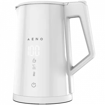 AENO elektrická kanvica EK8S Smart: 1850-2200W, 1,7L, Strix, dvojstenná, regulácia teploty, funkcia udržiavania teploty, ovládanie cez Wi-Fi, LED displej, chladné puzdro, automatické vypnutie