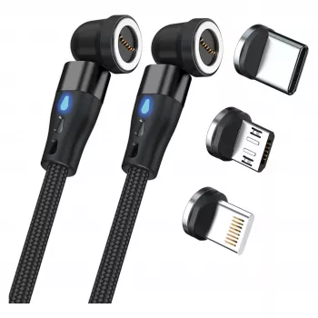 USB kábel RealPower MagneticCharge2 1m čierna rýchle nabíjanie prenos dát