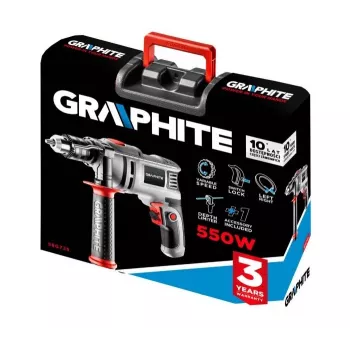 Graphite 58G725 vŕtačka 3000 RPM s kľúčom sivá