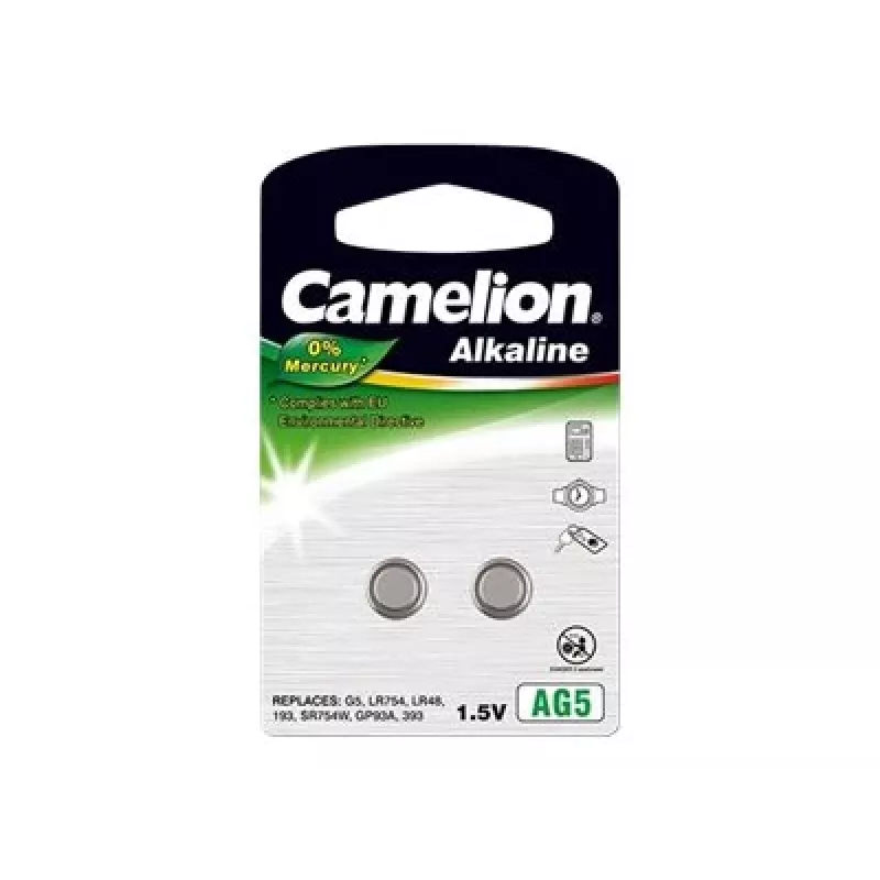 Gombíková batéria CAMELION AG5 (LR754, LR48) 1,5 V – balenie 2 ks