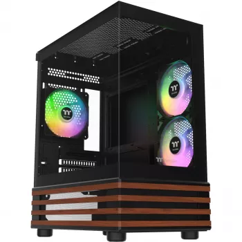 PC Micro Tower Thermaltake View 170 WS ARGB — Micro skriňa, čierna, podporuje PS2 napájací zdroj, 2x 120 mm bočné + 1x 120 mm zadný ventilátor, 2,5/3,5 palcový HDD