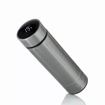 Extralink Smart Travel Mug strieborný, termohrnček s LED displejom
