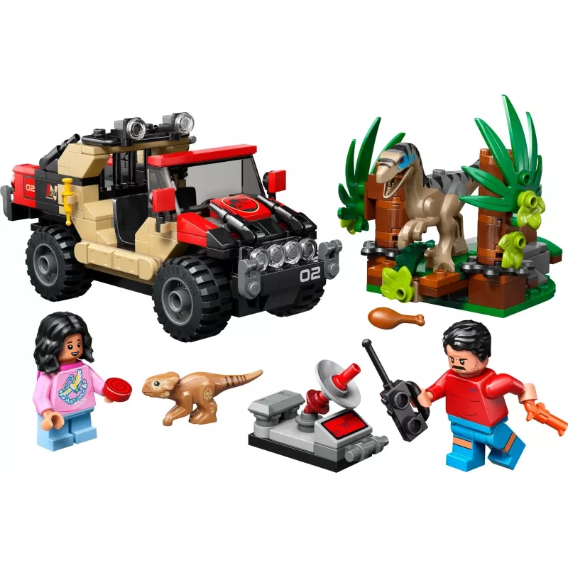 Stavebnica LEGO Jurassic World 76972 Raptor Off-Road Escape, 285 dielov, 2 minifigúrky, vek 6+