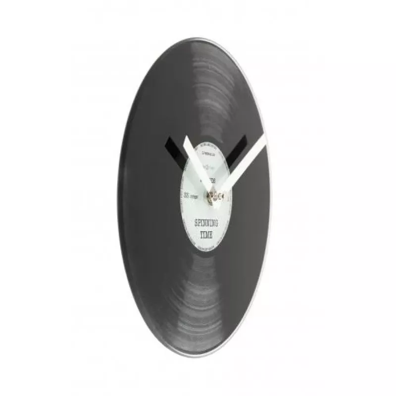 NeXtime hodiny 5163 Little Spinning Time, Ø20 cm, nástenné, čierne