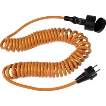 AS Schwabe 70413 špirálový kábel, rozťažný 1–5 m, H07BQ-F 3G1,5, 230 V, oranžový