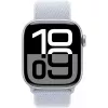 Apple Watch Series 10 hliníkové puzdro GPS + Cellular 42 mm strieborný Sport Loop modrý cloud