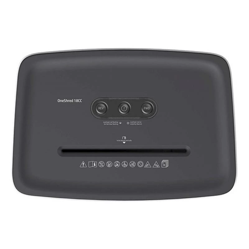 HP OneShred 18CC skartovač čiastočný rez 65 dB 22 cm biela, čierna