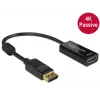 DeLOCK - Video/audio adaptér - DisplayPort / HDMI - DisplayPort (M) - HDMI, 19-pinový (W) - 20 cm - (DisplayPort 1.2) - čierny (62609)