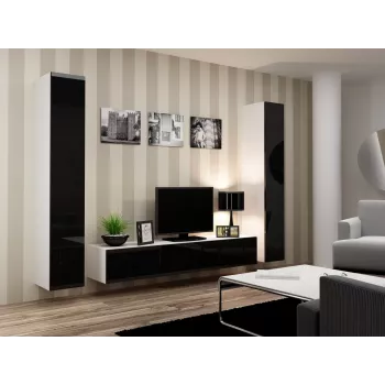 Cama uzavretá skriňa VIGO '180' 180/40/30 biela/čierna lesk