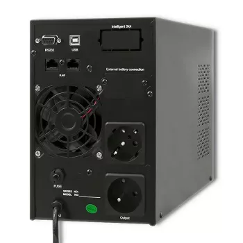 Qoltec 53042 UPS (zdroj neprerušovaného napájania) dvojitá konverzia (online) 1 kVA 800 W 2 AC výstupy