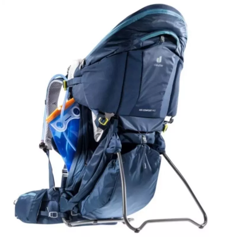 Detský nosič batoh Deuter Kid Comfort Pro, modrý, polyamid, max. 22 kg, slnečná clona, bočné vrecko