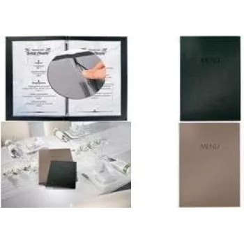 Menu obal sigel SM207 A5 antracit — plastové puzdro s ľanovou štruktúrou
