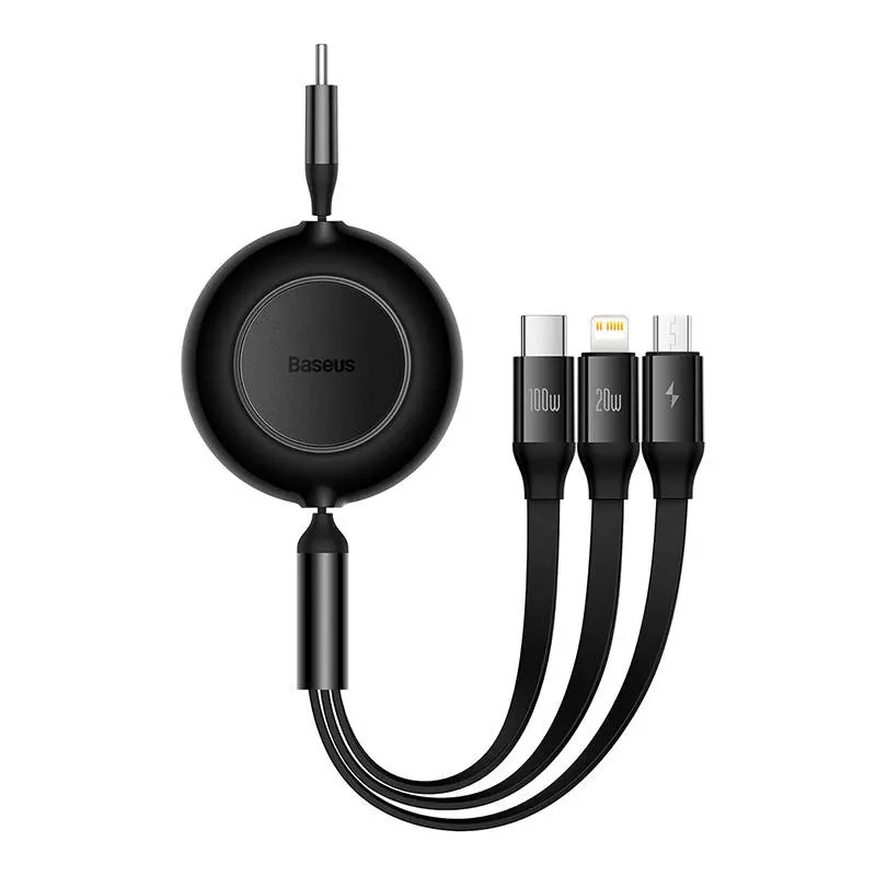 USB kábel Baseus CAMJ010201 1,1 m USB 3.2 Gen 1 USB C Micro USB-A Lightning čierny
