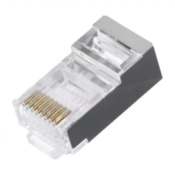 LANBERG RJ-45 konektor samec PLS-5000EZ, Cat5e, F/UTP (FTP), sivý, 100 ks