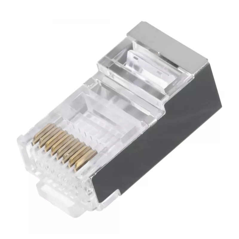 LANBERG RJ-45 konektor samec PLS-5000EZ, Cat5e, F/UTP (FTP), sivý, 100 ks