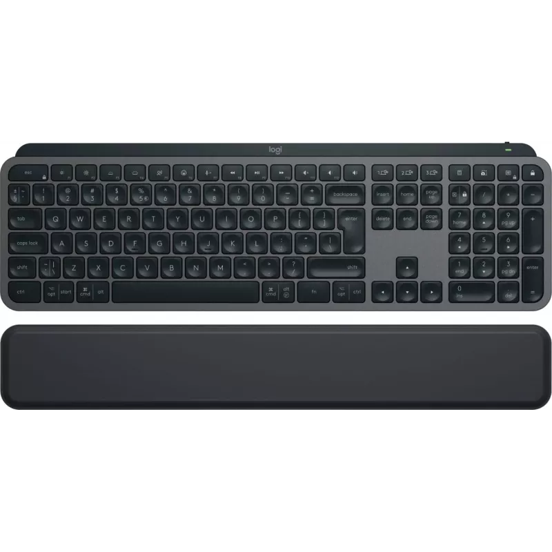 Logitech MX Keys S 920-011589 bezdrôtová klávesnica v plnej veľkosti, Bluetooth LE / Logi Bolt, podsvietená, nabíjateľná cez USB-C, QWERTY US International, s opierkou dlaní, grafitová