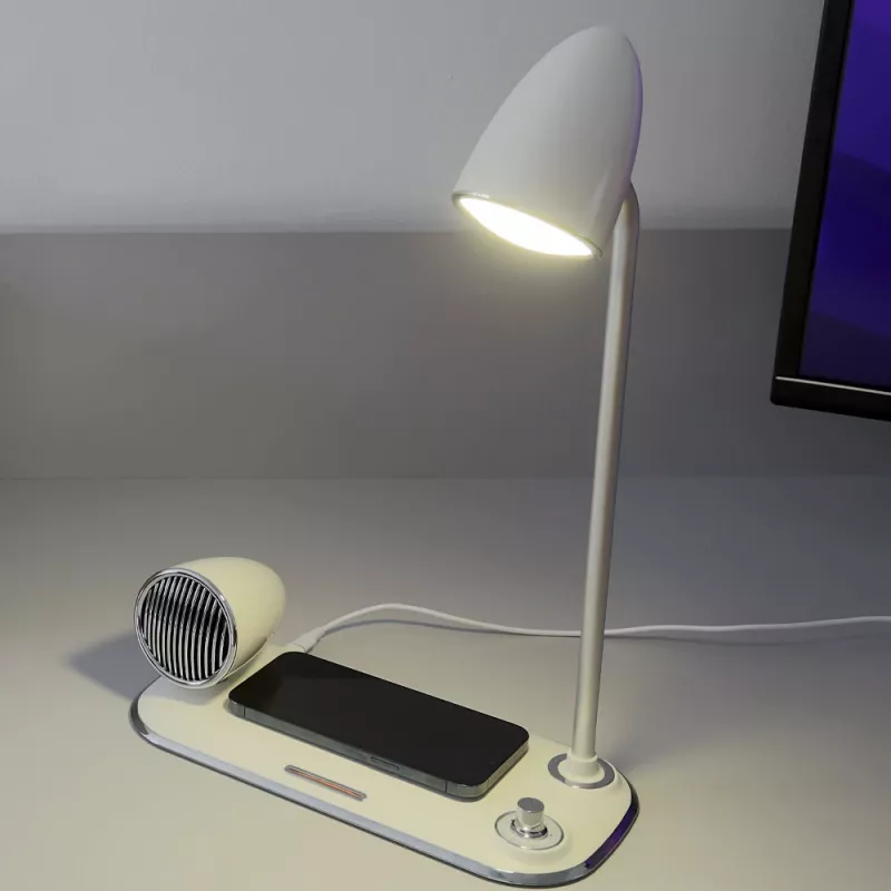 Bezdrôtová stolná nabíjačka Tellur TLL151371 s Bluetooth reproduktorom a stolnou lampou