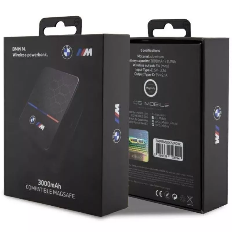 Prenosná BMW powerbank indukčná BMPBMS3K22PGVK5W 3000mAh