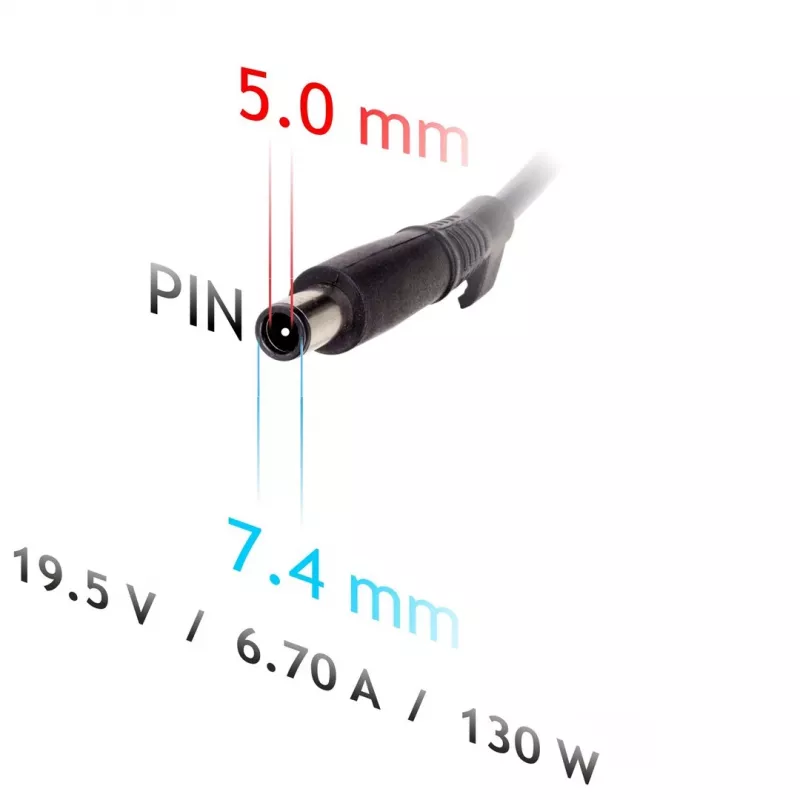 Akyga AK-ND-57 napájací zdroj pre notebook 19,5 V / 6,7 A, 130 W, konektor samec 7,4 x 5,0 mm s kolíkom, pre Dell