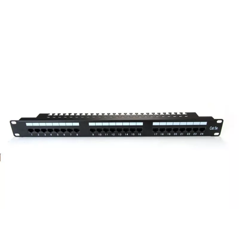 Digitus DN-91524U-EC 19" 24-portový Cat5e U/UTP patch panel, 1U, s káblovou podporou, čierny