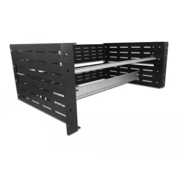 Delock montážna sada na DIN lištu - montovateľná do racku - čierna - 4U - 48.3 cm (19