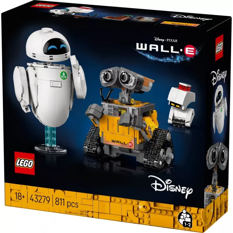 LEGO Disney Pixar 43279 WALL-E a EVE stavebnica, 811 dielikov, 18+