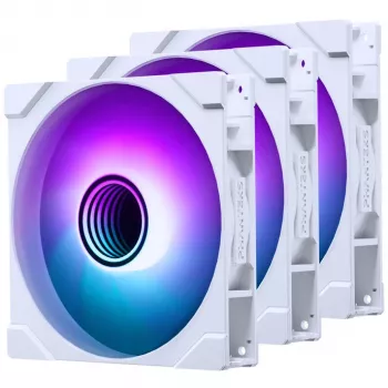 PHANTEKS M25 Gen2 140 mm PWM D-RGB skriňový ventilátor, balenie 3 ks, biela