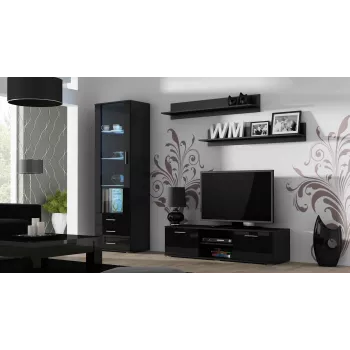 Cama TV stojan SOHO 140 čierna/čierna lesklá