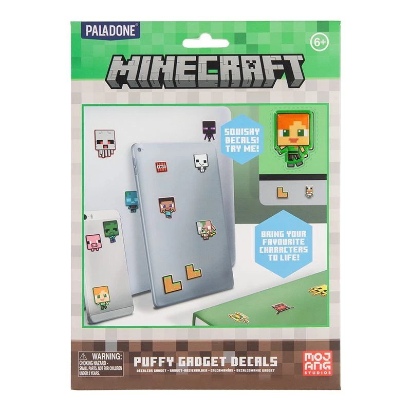 Paladone Minecraft Puffy Gadget Decals PP13218MCF — dekoratívne Puffy nálepky na zariadenia