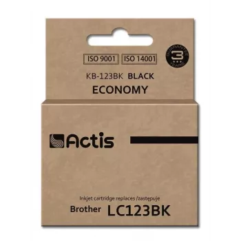 Actis KB-123Bk atrament (náhrada za Brother LC123BK/LC121BK; Standard; 15 ml; čierny)